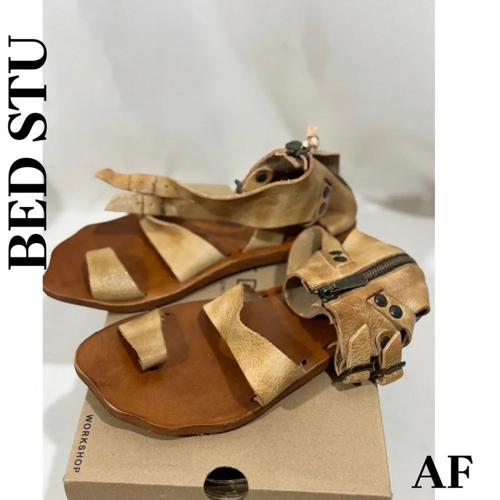 Bed Stu Afrodita Leather Sandals In Bone Dip Dye Size 9 NWT New In Box